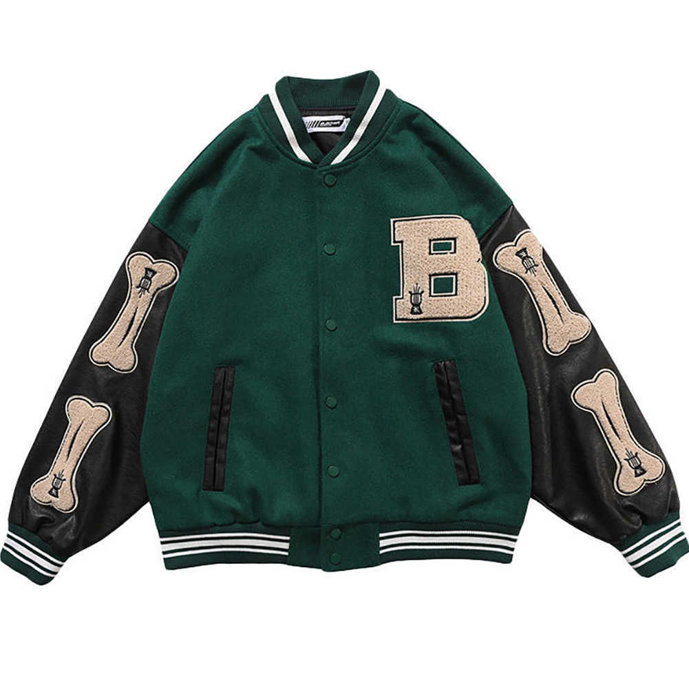 Spring Baseball Jackets coat Embroidery Letter Women Streetwear hip-hop Harajuku College Style Men Bomber Jacket 210923