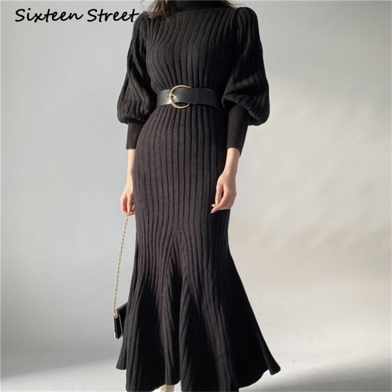 Elegant Vintage Vestido De Mujer Knitted Sweater Maxi Dresses for Women Wool Lantern Sleeve Turtleneck Korean Fashion Clothing 211109
Elegant Vintage Vestido De Mujer Knitted Sweater Maxi Dresses for Women Wool Lantern Sleeve Turtleneck Korean Fashion Clothing 211109