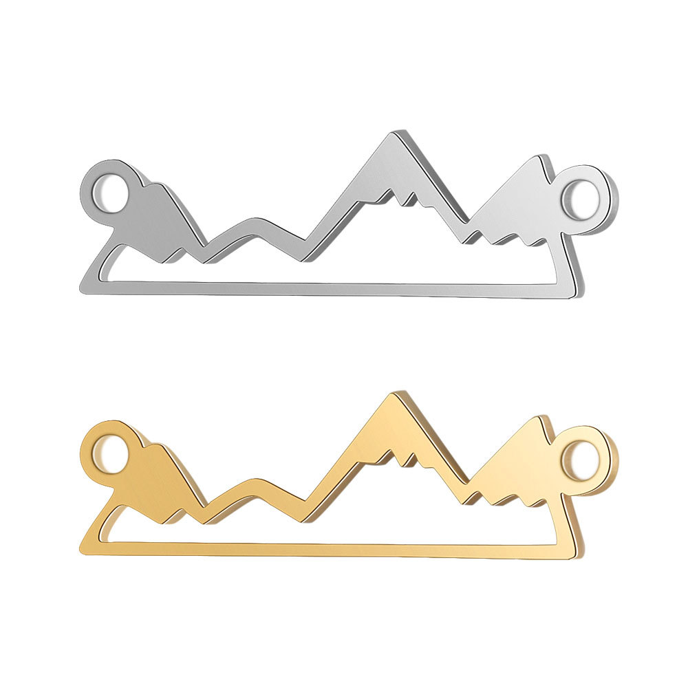 30PCS Snowy Mountain Peak Top Range Pendant Necklaces for Women Girls Stainless Steel Minimalist Collar Choker Chain Jewelry