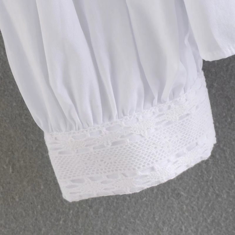 Fashion Woman Lace decoration White Shirt Casual Femme Long sleeve Blouse Casual Lady Loose Tops Smock Blusas S7996 210225
