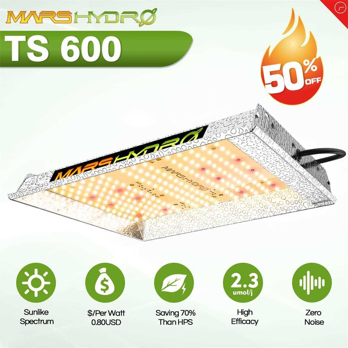 TS 600W Mars Hydro Full Spectrum LED Grow Light for Indoor Hydroponic Plants, Sunlike Replacement for HPS and Quantum Boards