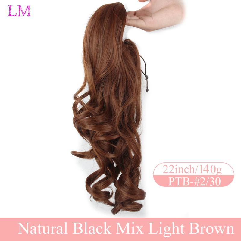 Synthetic Wigs LM Drawstring Curly Ribbon Ponytails Clip In Hair 55cm,22" Pony Tail Horsetail Hairpieces Ponytail