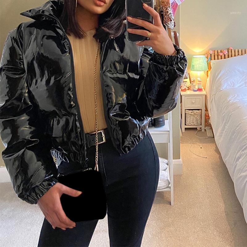 Women' Down & Parkas Women Long Sleeve Zipper Puffer Jacket Shiny Metallic Faux Leather Cropped Coat X7YA, Black
Women' Down & Parkas Women Long Sleeve Zipper Puffer Jacket Shiny Metallic Faux Leather Cropped Coat X7YA, Black