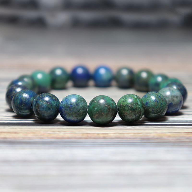 Beaded, Strands Classic Men Women Beaded Bracelet 4/6/8/10/12mm Natural Peacock Lapis Lazuli Stone Strand Braclet Handmade Elastic Braslet G