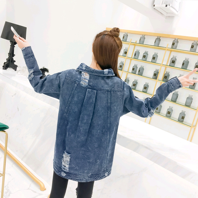 SHENGPALAE New Fashion Autumn Women Denim Splice Sweatshirt Hooded Pullovers Female Casual Oversize Jumper ZA5055 201102