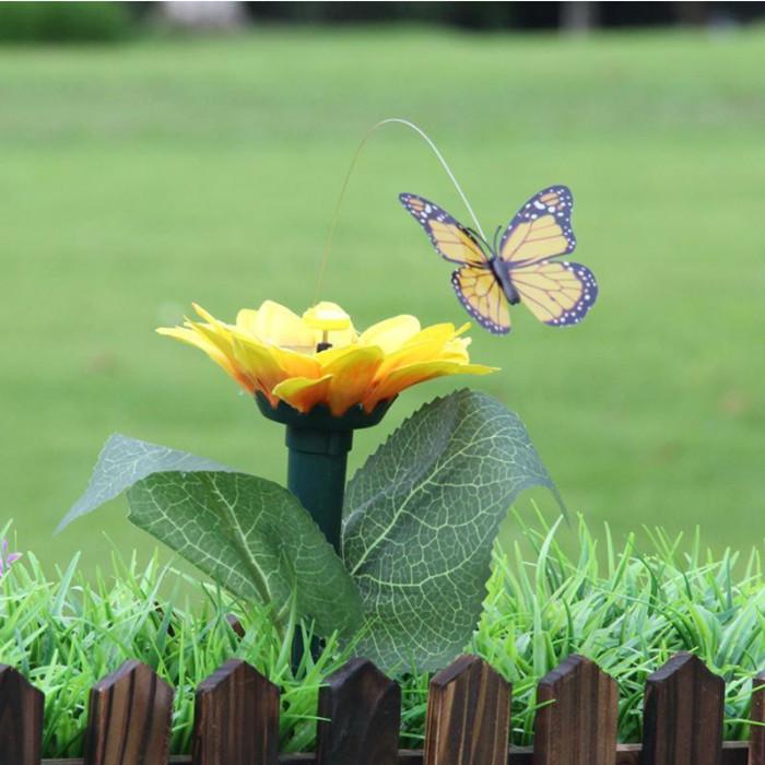 Solar Power Dancing Flying Butterflies Garden Decorations Fluttering Vibration Hummingbird Fly Birds GardenYard Decoration Funny Toys WLL141