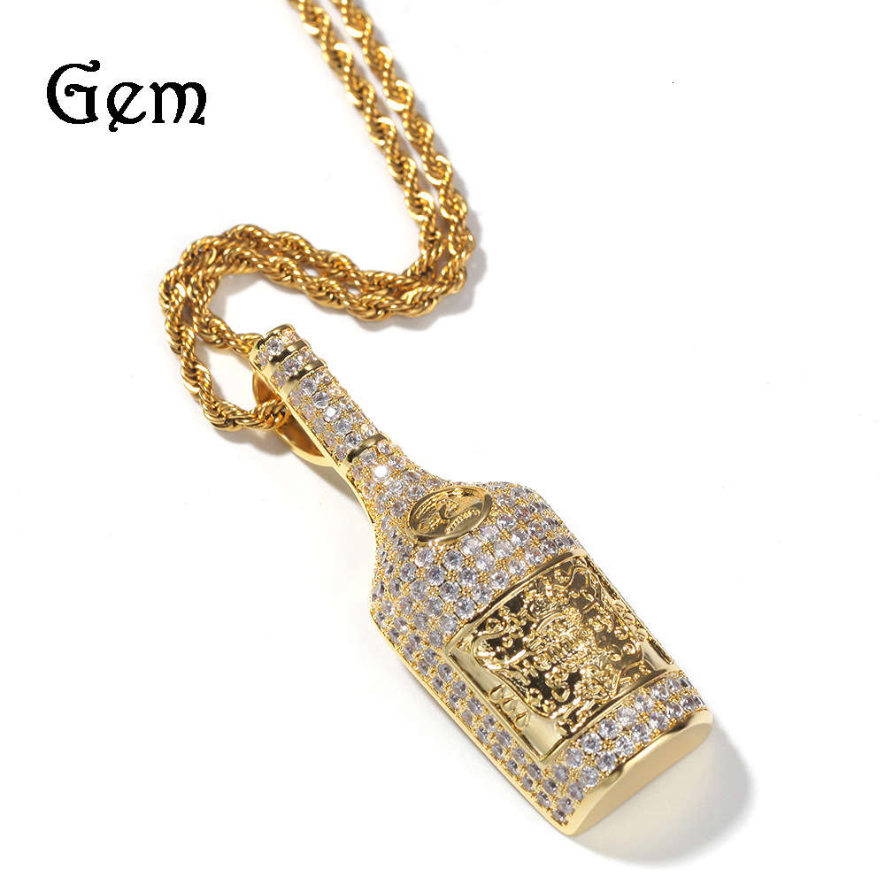 Hip hop micro inlaid zircon whisky bottle Pendant hiphop trendy fashion necklace
Hip hop micro inlaid zircon whisky bottle Pendant hiphop trendy fashion necklace