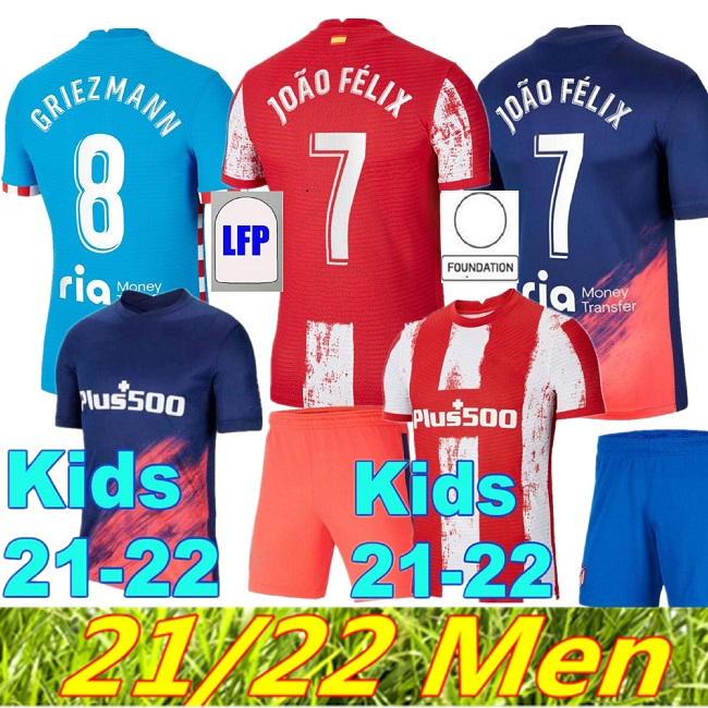 JOAO FELIX Atletico SUAREZ Madrid Soccer Jerseys 2021 2022 SAUL Camisetas 21 22 LLORENTE CORREA Football Shirt Men Kids Kit set uniform, Away
JOAO FELIX Atletico SUAREZ Madrid Soccer Jerseys 2021 2022 SAUL Camisetas 21 22 LLORENTE CORREA Football Shirt Men Kids Kit set uniform, Away