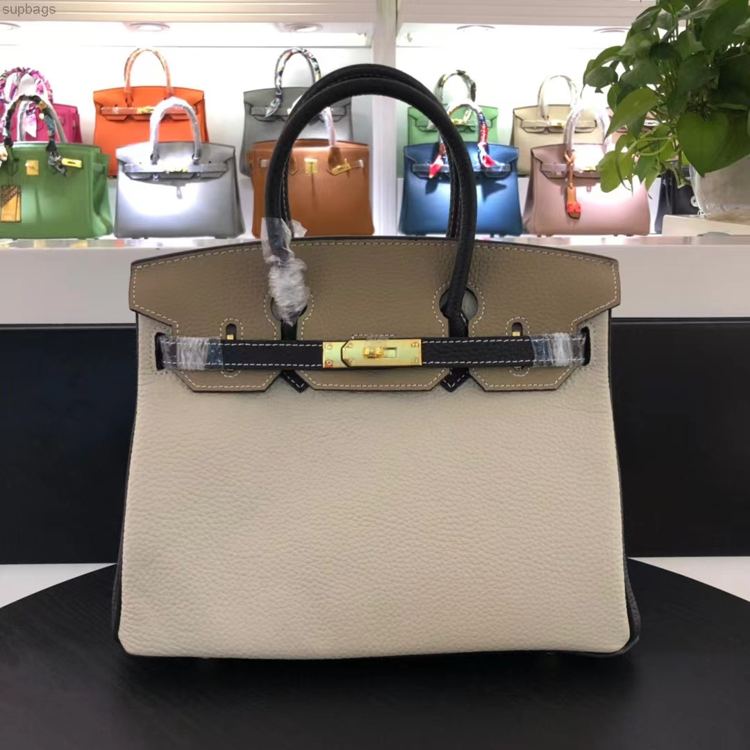 Stitching Color Birkin Bag WOMEN Medium Handbags Cowhide Genuine Leather Scarf Charm With Shoulders Straps Totes and Packing Box B-001, Pewter grey and black
Stitching Color Birkin Bag WOMEN Medium Handbags Cowhide Genuine Leather Scarf Charm With Shoulders Straps Totes and Packing Box B-001, Pewter grey and black