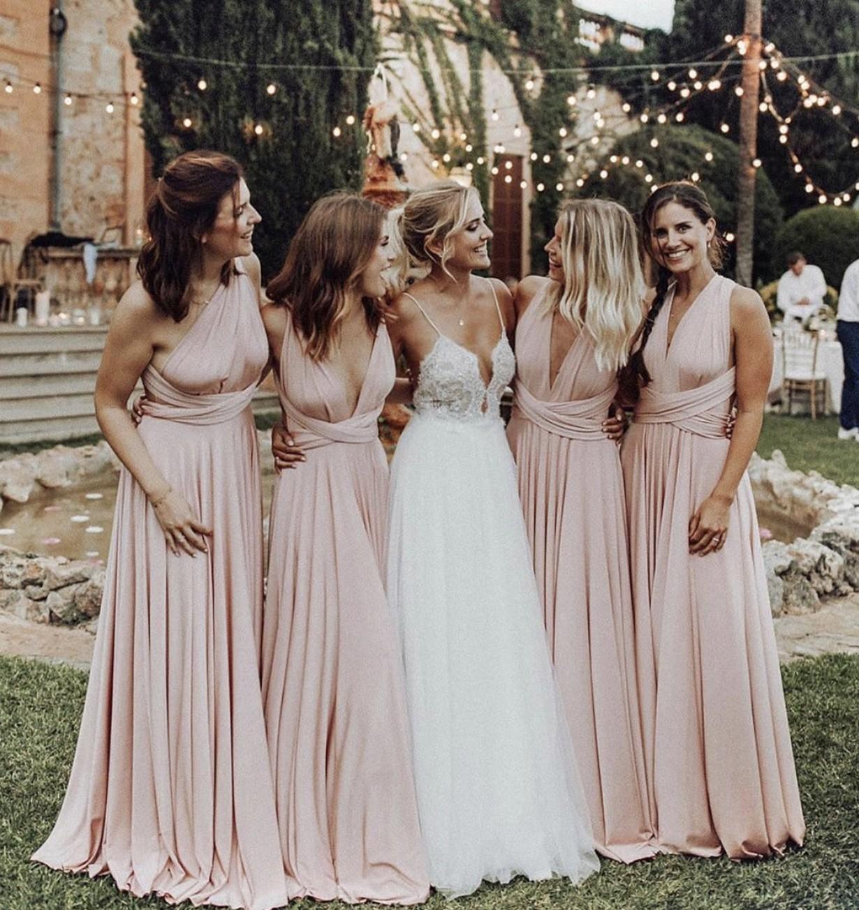 2021 Elegant Long Bridesmaid Dresses mixed orders Dubai Arabic Country Wedding Party Guest Maid of Honor Gowns Formal 0509