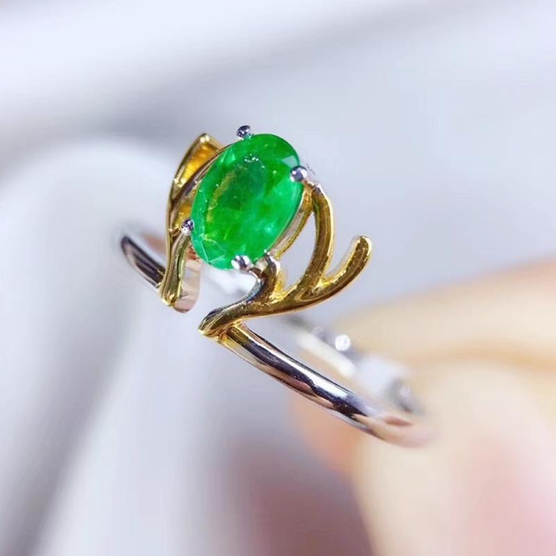 Cluster Rings Natural Real Emerald Ring Per Jewelry 4*6mm 0.52ct Gemstone 925 Sterling Silver Fine J210604, Golden;silver
Cluster Rings Natural Real Emerald Ring Per Jewelry 4*6mm 0.52ct Gemstone 925 Sterling Silver Fine J210604, Golden;silver