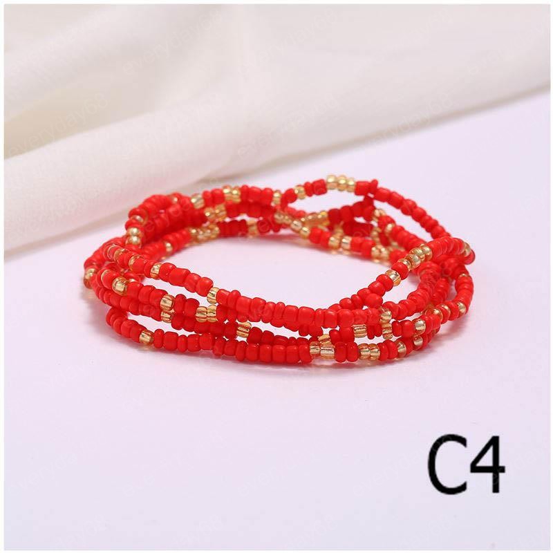Colorful Belly Chains Rice Bead Multi Layers Handmade Waist Link Bikini Body Jewelry String Chain Beads Wholesale