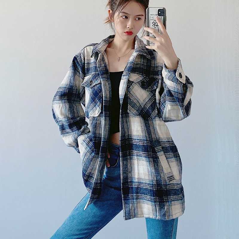 Women Plaid Woolen Shirt Autumn Fashion Full Sleeve Outerwear Modern Lady Loose Heavy Top 210602, As photo 9962
Women Plaid Woolen Shirt Autumn Fashion Full Sleeve Outerwear Modern Lady Loose Heavy Top 210602, As photo 9962
