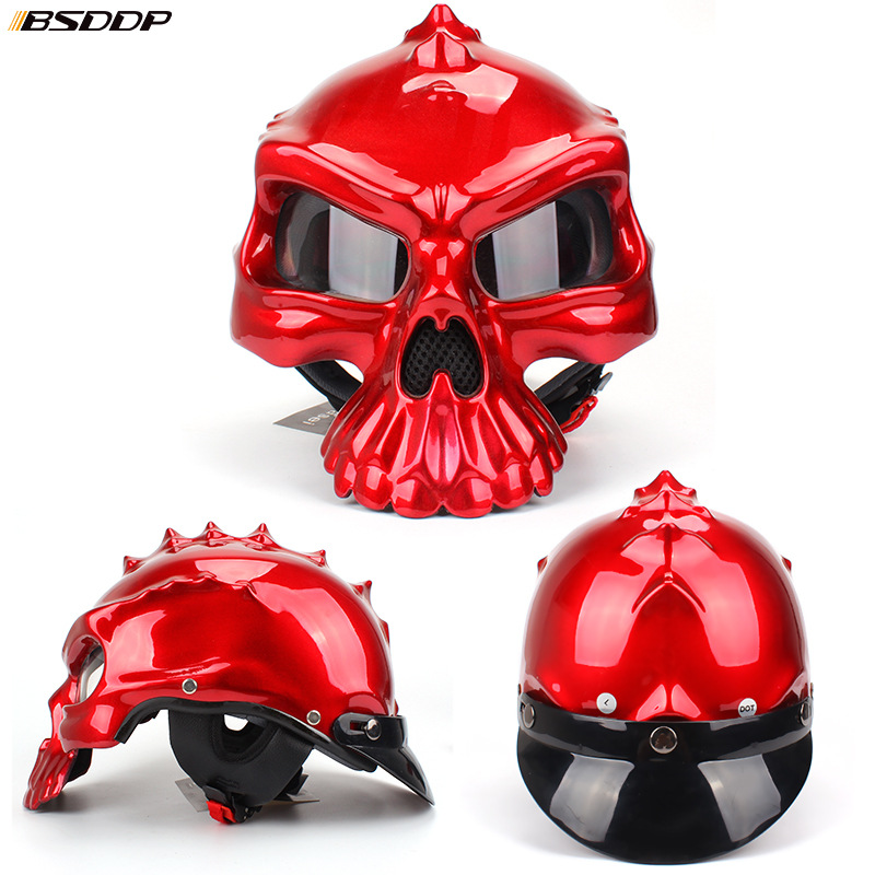 Bsddp Fashion Motorcycle Skull Helmet Wizard Half Helmet Harley Helmet Can Be W…
