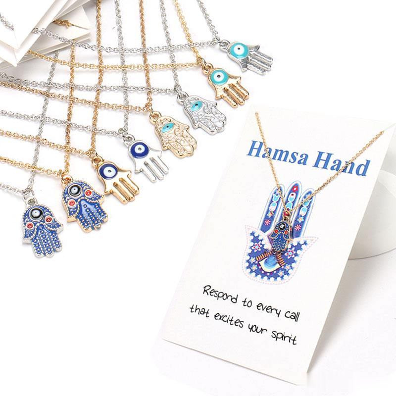Fashion Womens Designer Necklace Silver Gold Plated Chain Classic Evil Eye Hamsa hand Charms Pendant Jewelry Gift
Fashion Womens Designer Necklace Silver Gold Plated Chain Classic Evil Eye Hamsa hand Charms Pendant Jewelry Gift