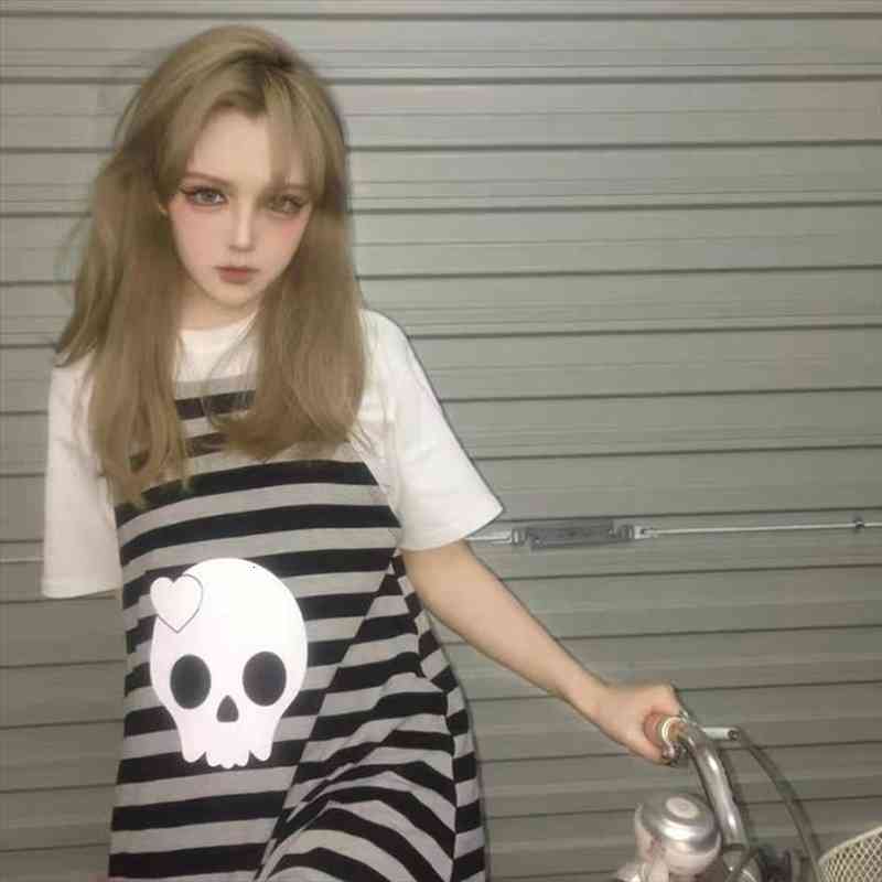 Stripe Skull Emo Punk Mini Womens Dress E Girl Pastel Goth Kawaii Aesthetic Dresses Fairy Grunge Cyber Y2k Alt Gothic, Black;gray
Stripe Skull Emo Punk Mini Womens Dress E Girl Pastel Goth Kawaii Aesthetic Dresses Fairy Grunge Cyber Y2k Alt Gothic, Black;gray