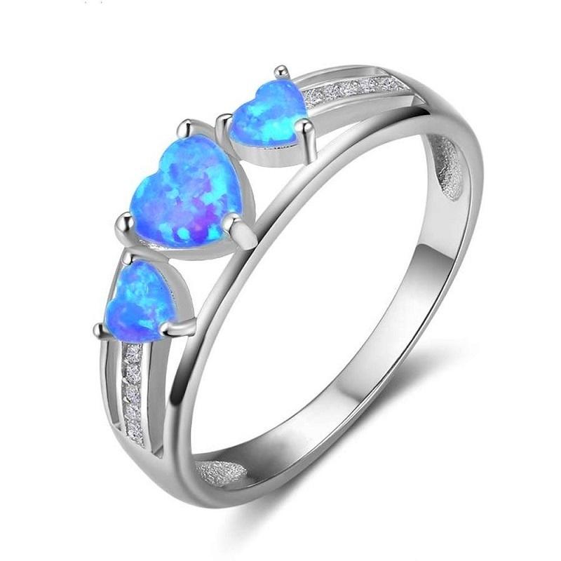Cluster Rings Cute Women Heart-Shape Ring Elegant Blue Imitation Fire Opal For Fashion Jewelry Accessories Party Gift
Cluster Rings Cute Women Heart-Shape Ring Elegant Blue Imitation Fire Opal For Fashion Jewelry Accessories Party Gift