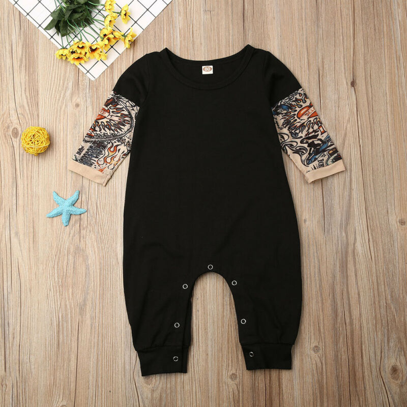 Baby Newborn Romper Infant Jumpsuit Boys Outfits Kids Clothes Girls Long Sleeve Print Clothes, Black
Baby Newborn Romper Infant Jumpsuit Boys Outfits Kids Clothes Girls Long Sleeve Print Clothes, Black