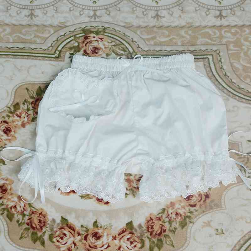 Sweet Women's Lolita Bloomer Elastic Waist Cosplay Shorts with Heart Shaped Pocket 210611