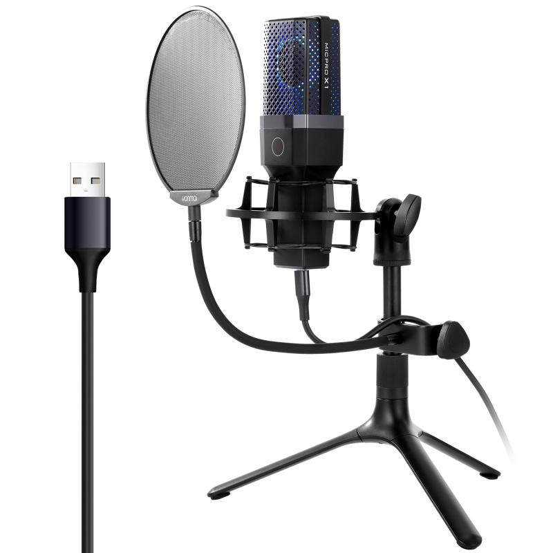 Microphones USB Condenser Microphone Set With Tripod Stand Filter For Singing Podcasting Voice Recording
Microphones USB Condenser Microphone Set With Tripod Stand Filter For Singing Podcasting Voice Recording