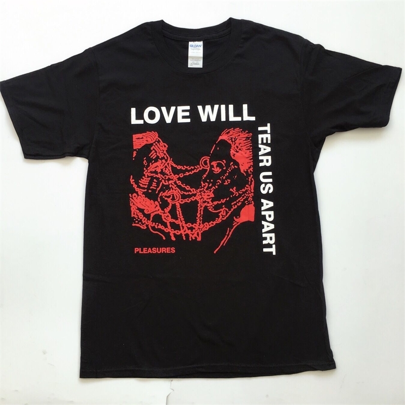 kuakuayu HJN Love Will Tear Us Apart Unisex Tumblr Fashion Grunge Black Tee Hipsters Punk Style Top 210302