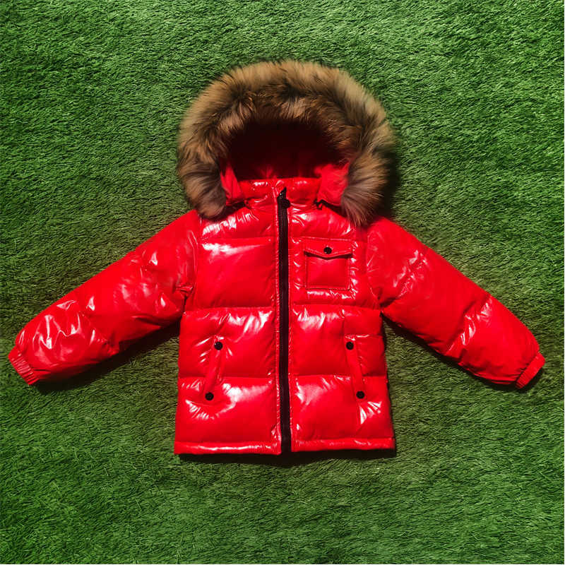 Fashion Winter Down Jacket For Boys Children's Clothing Thicken Outerwear Coats Real Fur Hooded Kids 1-16Y 210916