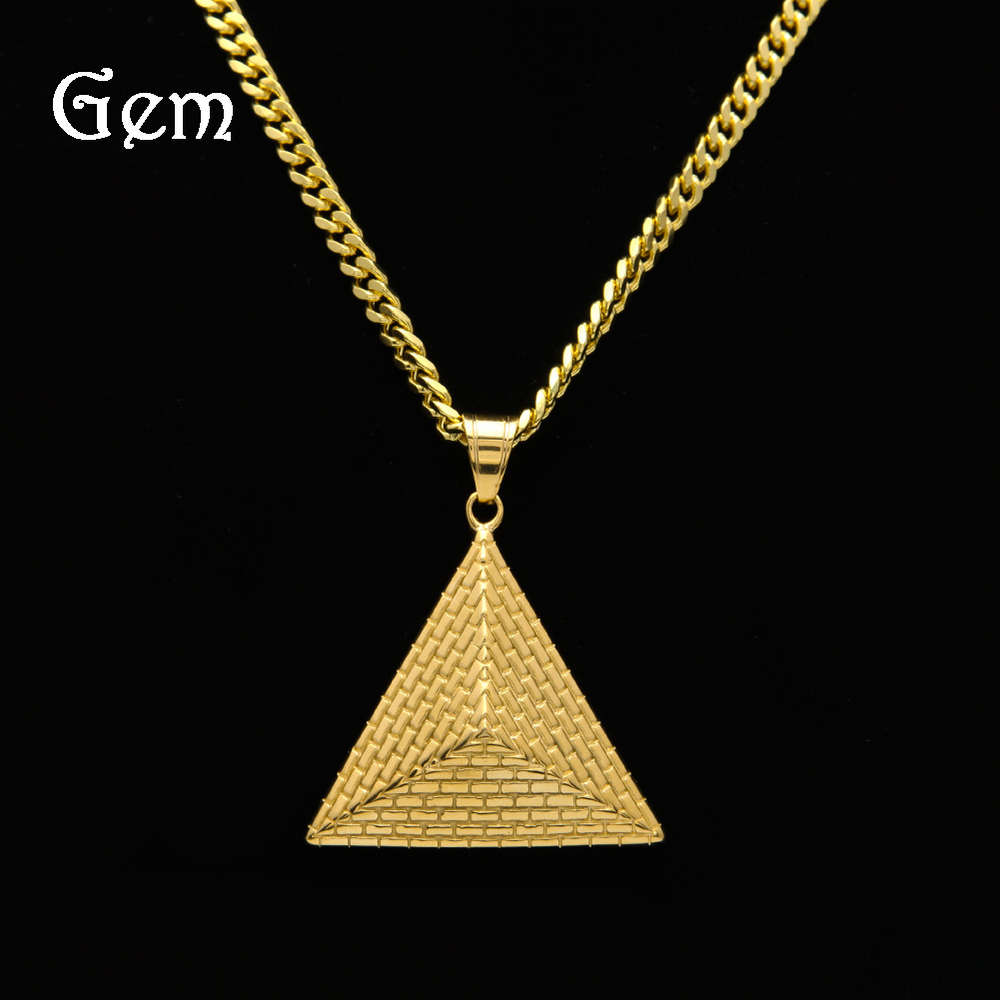 Hip hop titanium steel triangle Egyptian king pyramid pendant men's and women's rapper Necklace
Hip hop titanium steel triangle Egyptian king pyramid pendant men's and women's rapper Necklace