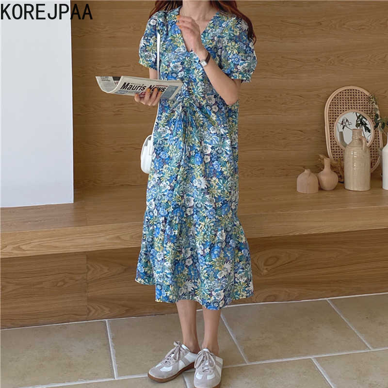 Korejpaa Women Dress Summer Korean Chic Elegant Retro Daisy Floral V-Neck Pleated Puff Sleeve Ruffled Bellflower Vestidos 210526, Pink
Korejpaa Women Dress Summer Korean Chic Elegant Retro Daisy Floral V-Neck Pleated Puff Sleeve Ruffled Bellflower Vestidos 210526, Pink