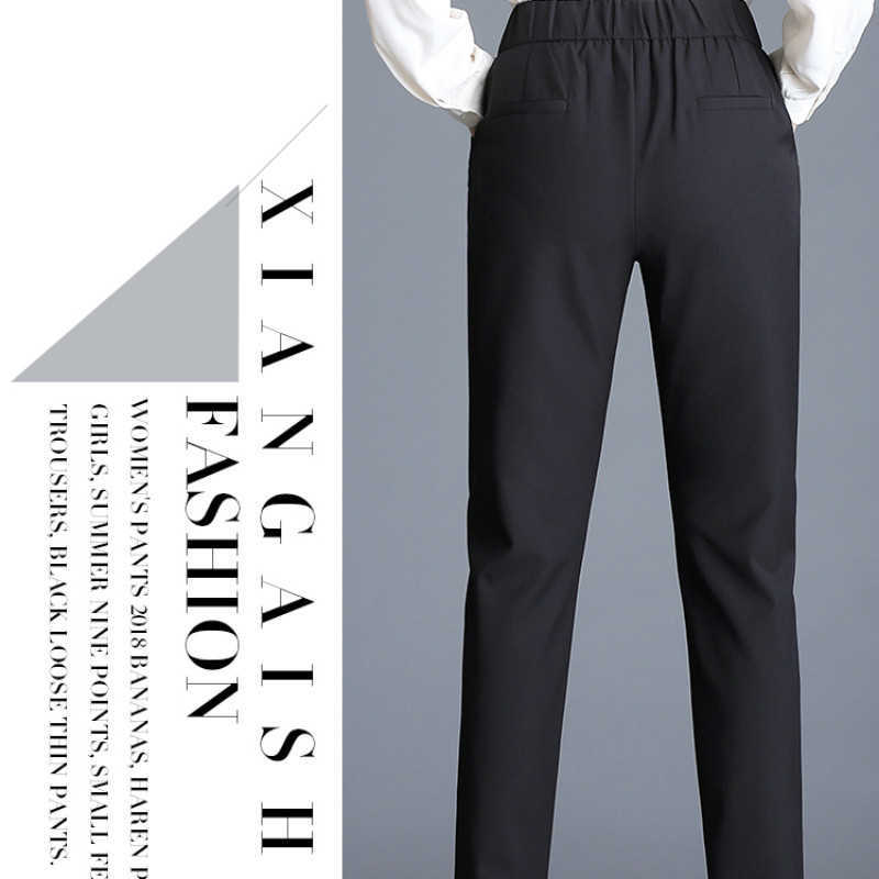 Women pants spring summer fashion female solid high waist loose harem pant pencil trousers casual cargo streetwear 210608