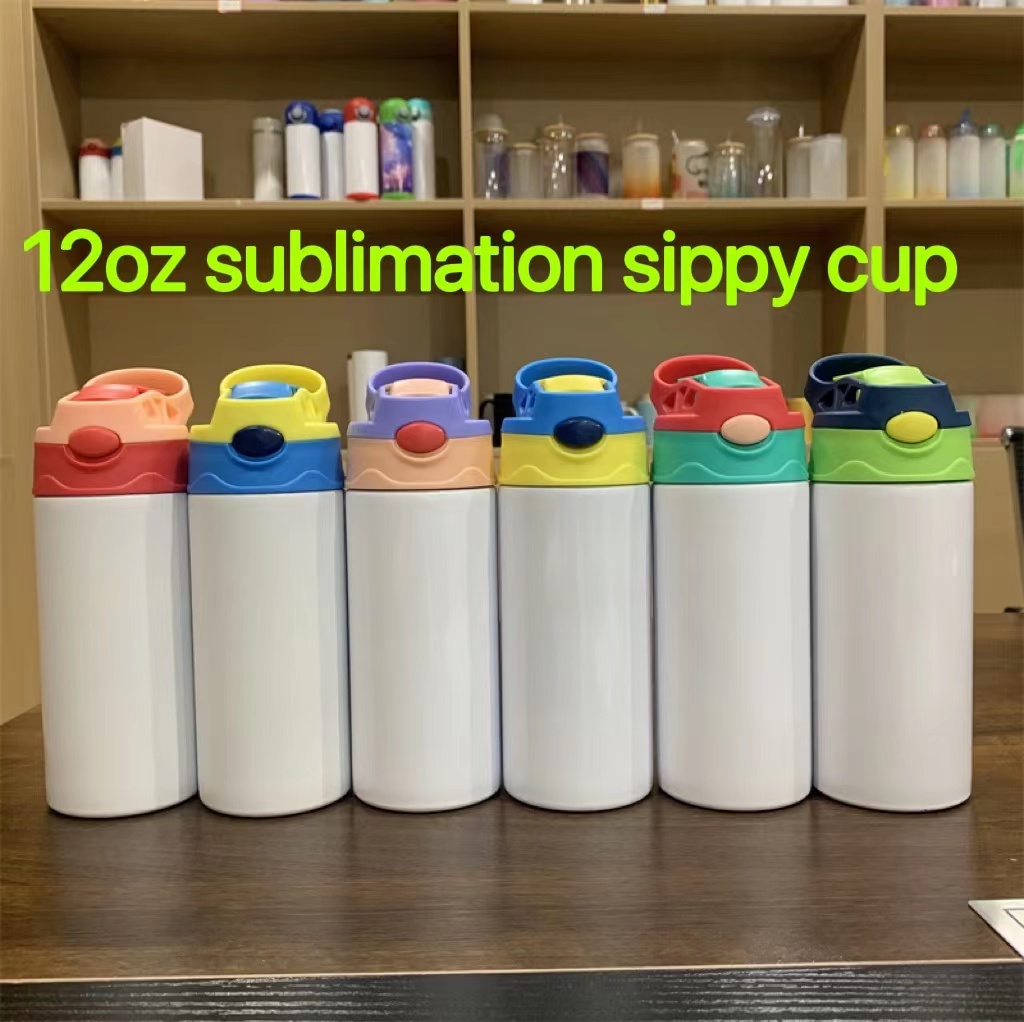 12oz Sublimation Blanks Kids Tumbler Baby Bottle Sippy Cups White Water Bottle with Straw and Portable Lid 6 Color Lids B2
12oz Sublimation Blanks Kids Tumbler Baby Bottle Sippy Cups White Water Bottle with Straw and Portable Lid 6 Color Lids B2