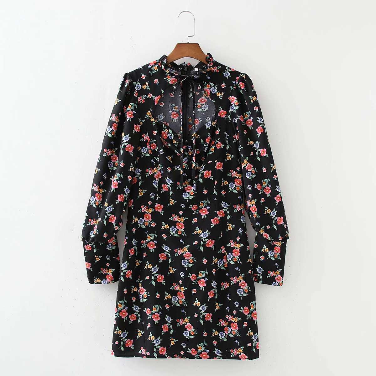 Summer Dress Women Elegant Casual Fashion Chic Lady Puff Sleeve Floral Corset Dress Women Sundress 210709