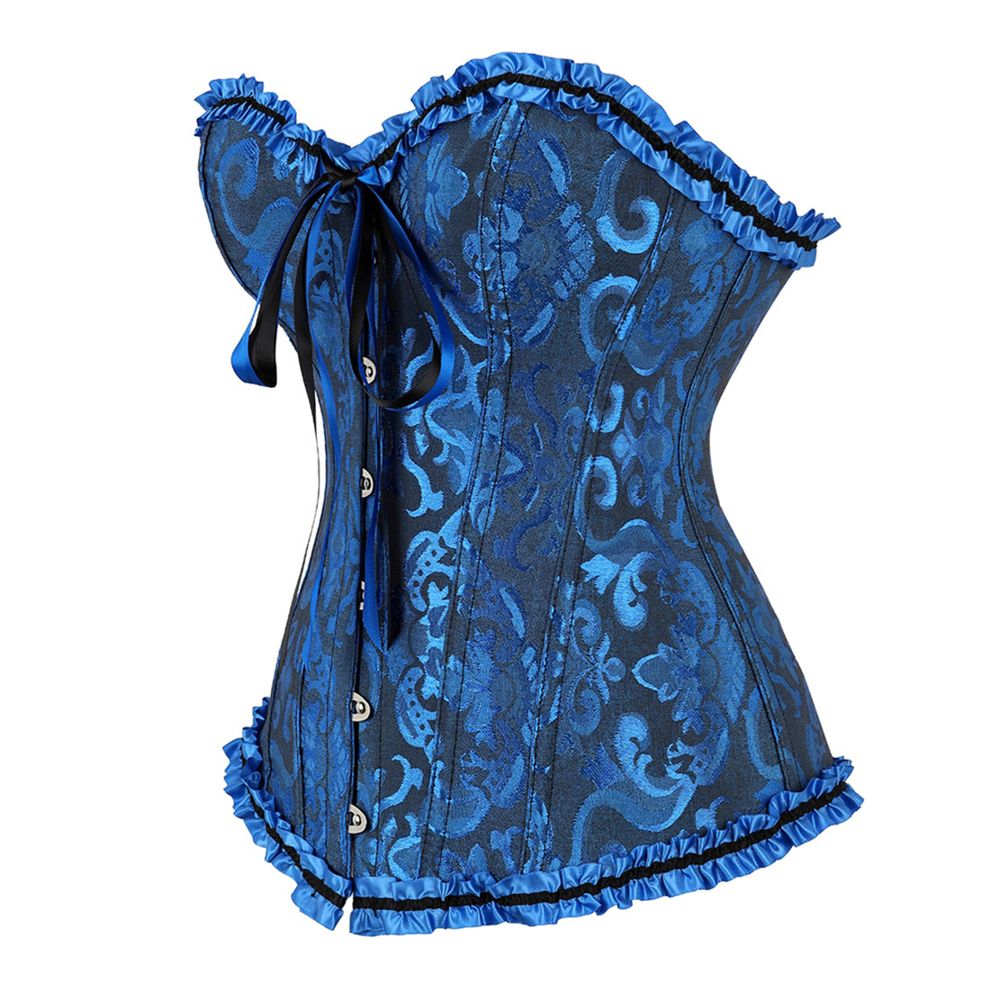 Plus Size Brocade Corset Top with Floral Embroidery Elegant Overbust Bodice for Special Occasions Wedding or Parties XS-6XL