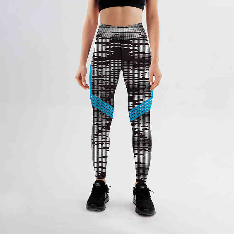 Style Fashion Women Floral Fitness Leggings Ladies Elastic Force Polyester Long Pants 211215