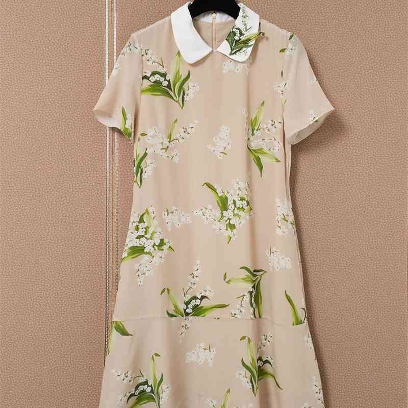 Truevoker European High End Silk Prom Gown Lady Short Sleeve Peter Pan Collar Embroidery Print Dress Festa Vestidos 210602, Khaki
Truevoker European High End Silk Prom Gown Lady Short Sleeve Peter Pan Collar Embroidery Print Dress Festa Vestidos 210602, Khaki