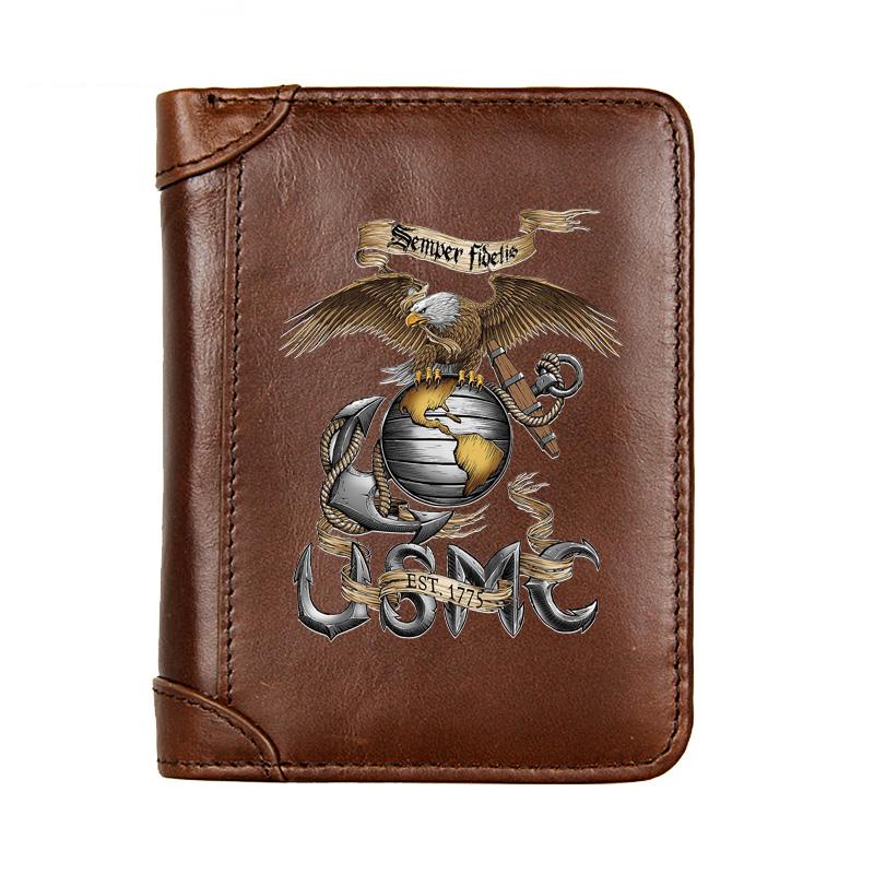 Wallets Luxury Genuine Leather Wallet Men United States Marine Corps Semper Fidelis Pocket Slim Card Holder Male Short Purses Gifts, Black
Wallets Luxury Genuine Leather Wallet Men United States Marine Corps Semper Fidelis Pocket Slim Card Holder Male Short Purses Gifts, Black