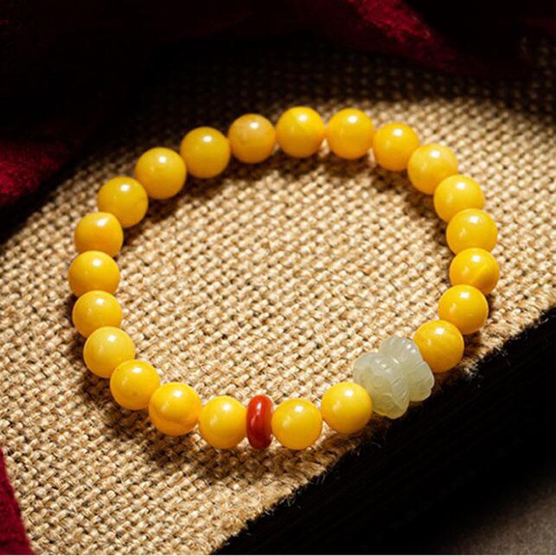 Beaded, Strands Yellow Beeswax Bracelet 8mm Single Circle With Hetian Jade Lotus Beads DIY Female Buddha
Beaded, Strands Yellow Beeswax Bracelet 8mm Single Circle With Hetian Jade Lotus Beads DIY Female Buddha