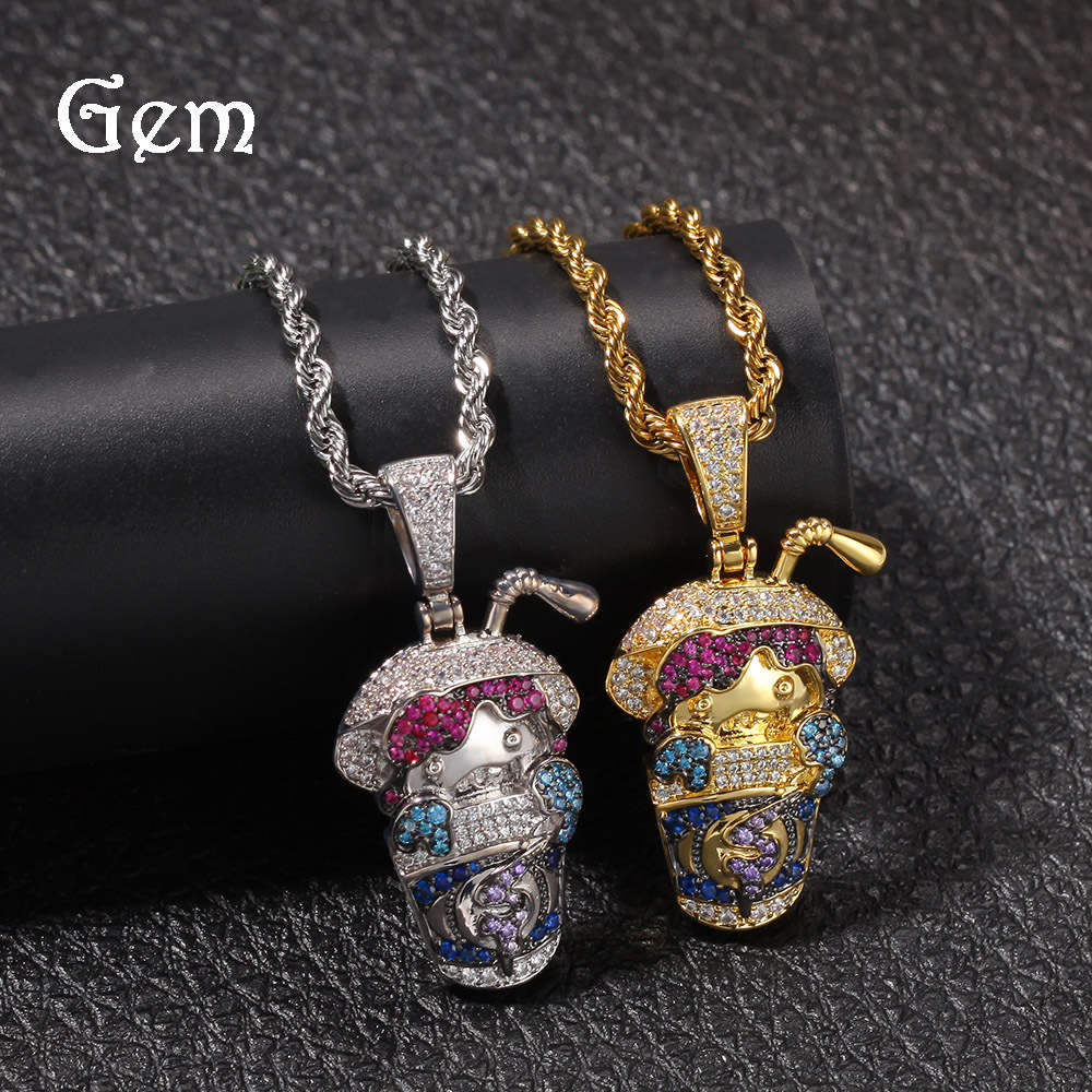 New 3A zircon cartoon drink cup Style Men's Pendant hip hop rap hip hop Necklace
New 3A zircon cartoon drink cup Style Men's Pendant hip hop rap hip hop Necklace