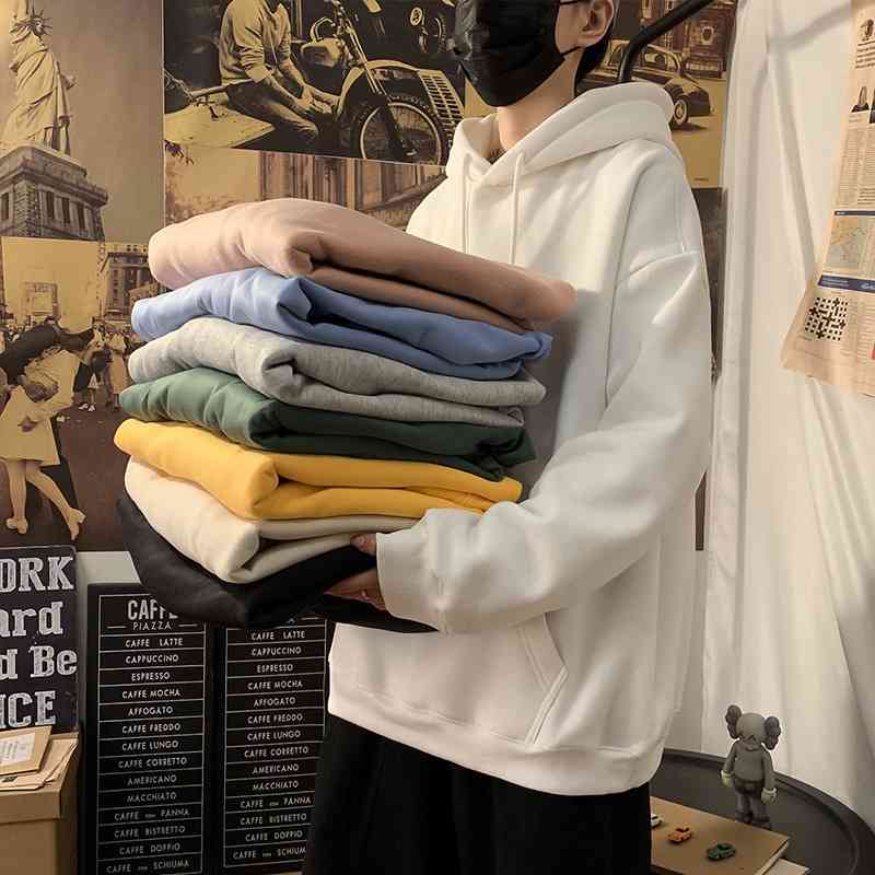 Solid color hooded sweater women' 2021 new spring and autumn thin loose long sleeve coat Student Korean casual top, White
Solid color hooded sweater women' 2021 new spring and autumn thin loose long sleeve coat Student Korean casual top, White