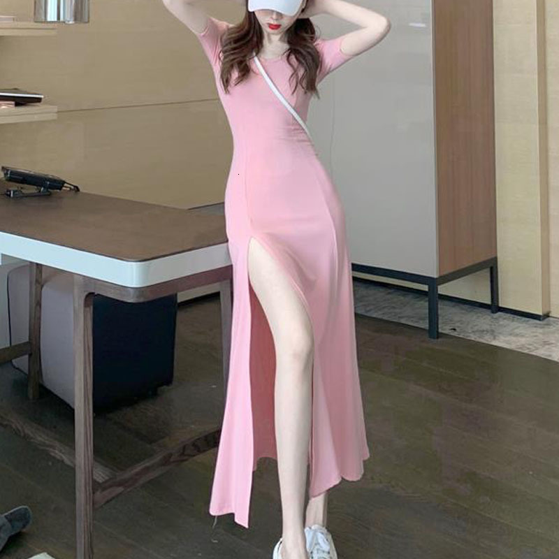 2021 Summer Sexy Side Split Stretch Es Women New Fashion O-neck Slim Bodycon Female Casual Cotton Streetwear Qn0y, Pink
2021 Summer Sexy Side Split Stretch Es Women New Fashion O-neck Slim Bodycon Female Casual Cotton Streetwear Qn0y, Pink
