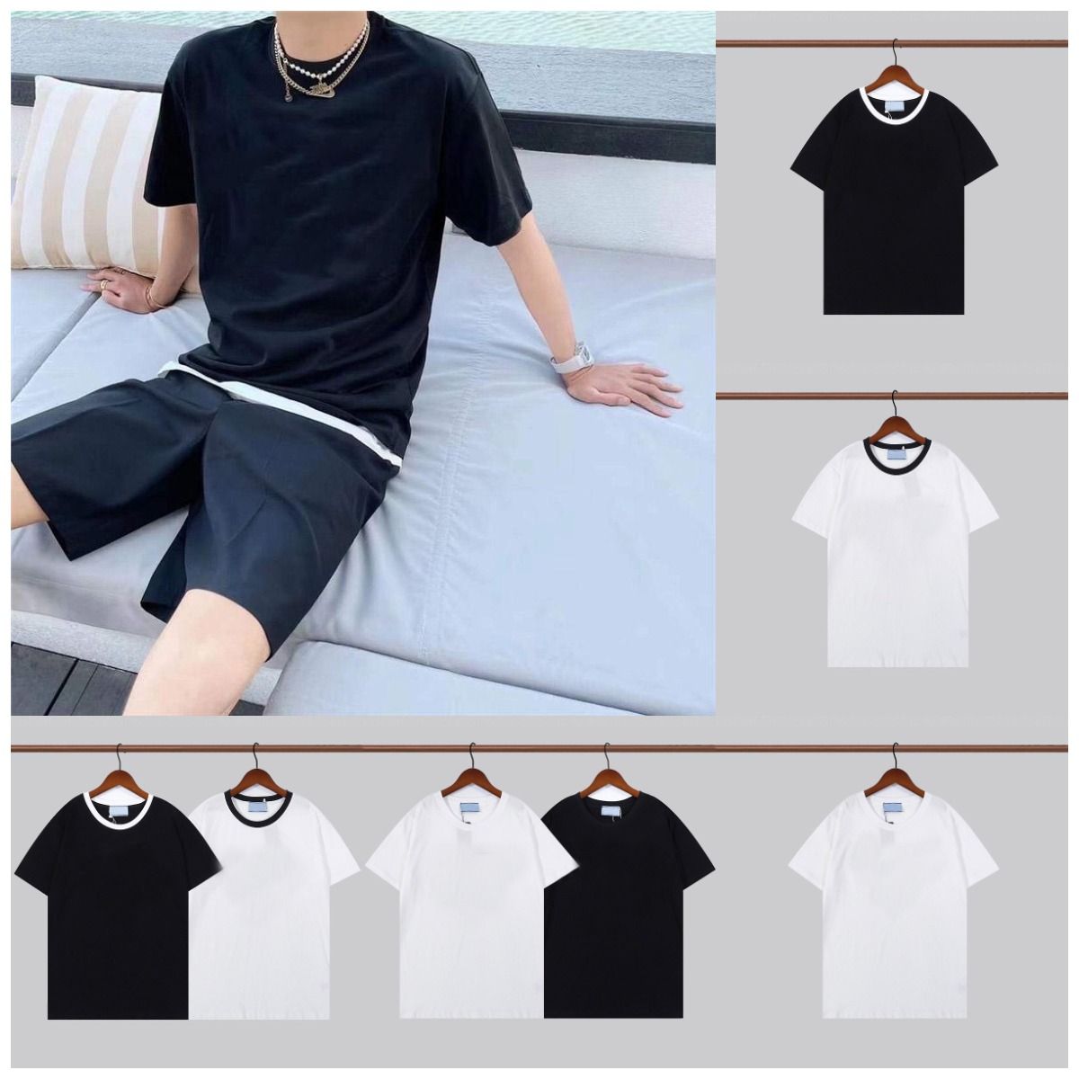 Designer Men' Clothing Short sleeve Tees Polos Mens T-Shirts Summer Black and white cotton Casual solid color T-shirt Men Fashion luxury brand Top, Not sold separately
Designer Men' Clothing Short sleeve Tees Polos Mens T-Shirts Summer Black and white cotton Casual solid color T-shirt Men Fashion luxury brand Top, Not sold separately