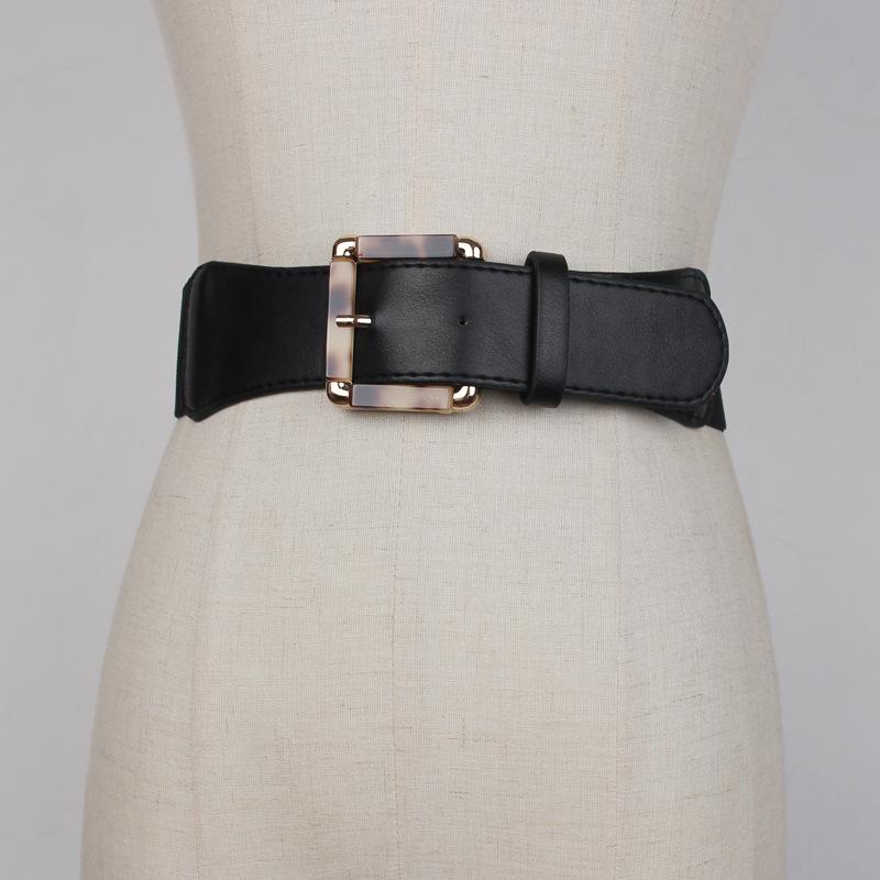 Belts Women Wide Waistband Designer Metal Square Buckle Elastic Belt Fashion Collocation Dress Coat Clothing Accessories, Black;brown
Belts Women Wide Waistband Designer Metal Square Buckle Elastic Belt Fashion Collocation Dress Coat Clothing Accessories, Black;brown