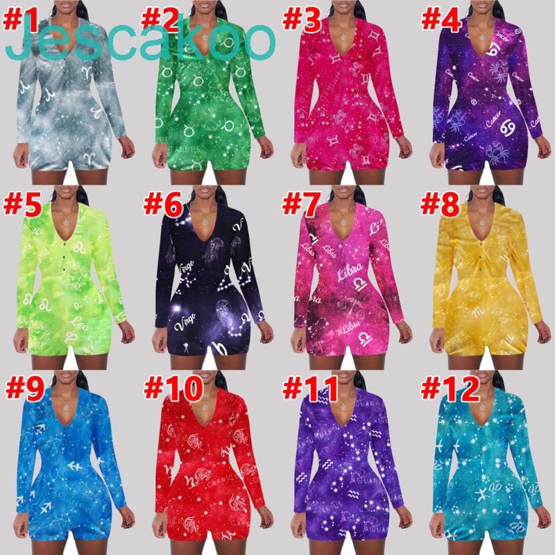 Women Jumpsuit Slim Fashion Constellations Printed Sexy V Neck Casual Rompers 2021 Ladies Long Sleeve Shorts Home Bodysuit Hot Sell, Leo -5
Women Jumpsuit Slim Fashion Constellations Printed Sexy V Neck Casual Rompers 2021 Ladies Long Sleeve Shorts Home Bodysuit Hot Sell, Leo -5