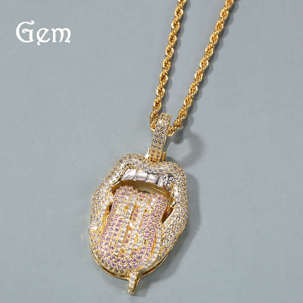 Gumeng jewelry hip hop dollar tongue Pendant Necklace personalized K-plated gold inlaid zircon rap Necklace
Gumeng jewelry hip hop dollar tongue Pendant Necklace personalized K-plated gold inlaid zircon rap Necklace