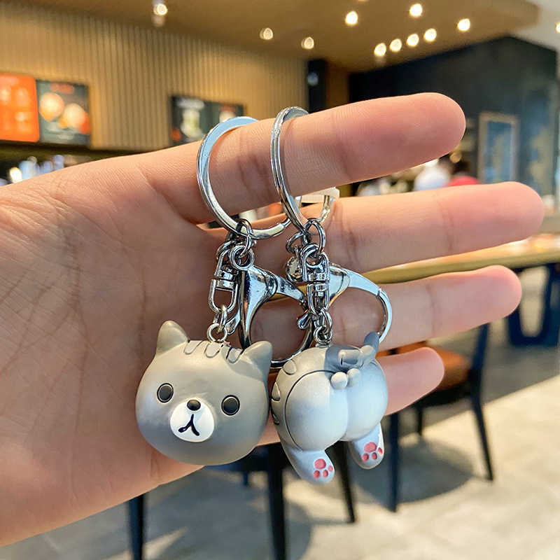 Cute Key Chain Wholesale Creative Little Yellow Duck Resin Doll Couple Diy Female Cartoon Mobile Phone Pendant Keychain Pouch G1019