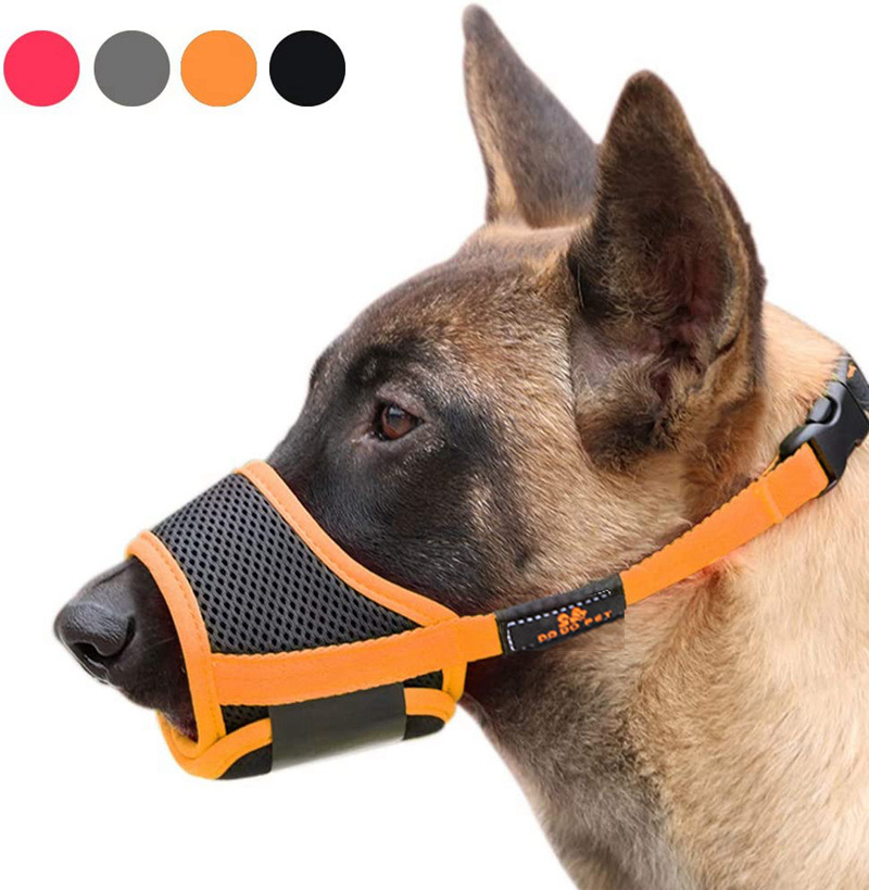 

Dog Muzzle Nylon Soft Muzzle Anti-Biting Barking Secure Mesh Breathable Pets Mouth Cover for Small Medium Large Dogs 4 Colors 4 Sizes