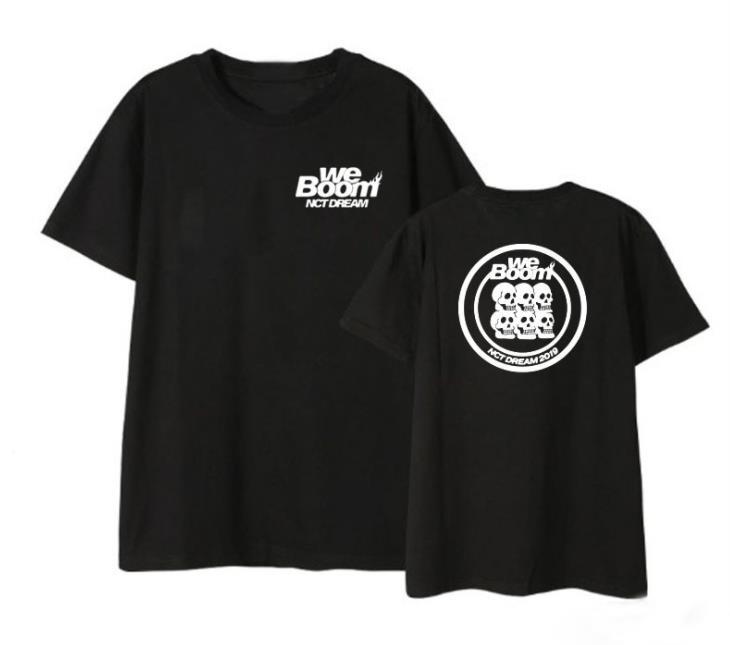Summer style kpop nct dream we boom album 2 style printing o neck t shirt unisex summer short sleeve loose t-shirt 210306