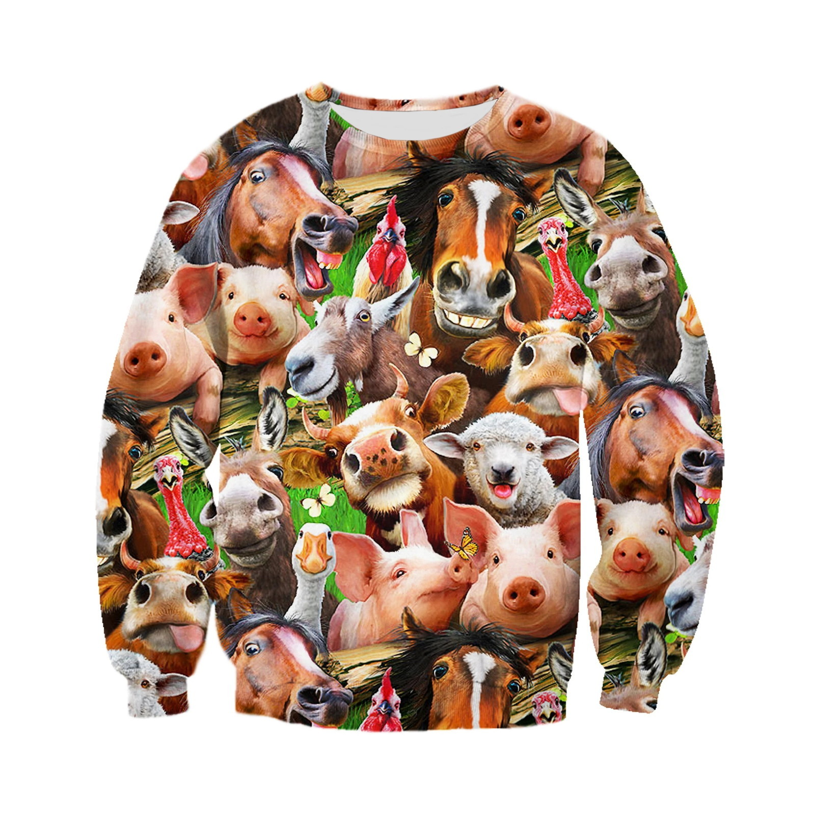 Animal world lion / hippo / elephant 3D Printed Sweatshirt For Men/Women Harajuku Fashion Long sleeve sweatshirt Casual Pullover 201020