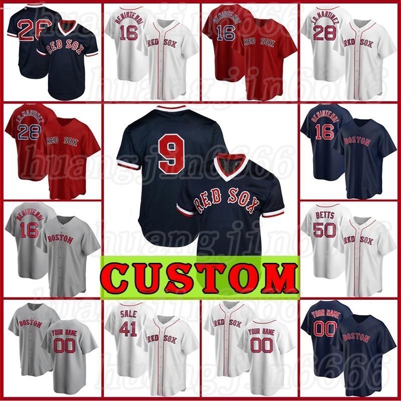 Boston Custom Sox Baseball Jersey 50 Mookie Betts Red Flex Base 9 Ted Williams 16 Andrew Benintendi 34 David Ortiz 12 Brock Holt 7 Vazquez 21/22, Custom new cool base(hongwa)