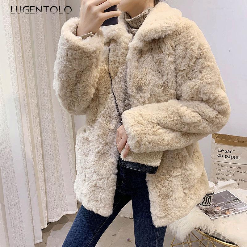 Women' Fur & Faux Lugentolo Women Winter Coat Wool 2021 Rex Korean Thick Warm Solid Color Loose Covered Button Jackets, Apricot
Women' Fur & Faux Lugentolo Women Winter Coat Wool 2021 Rex Korean Thick Warm Solid Color Loose Covered Button Jackets, Apricot