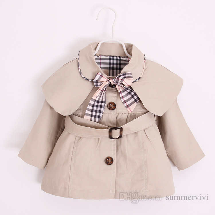 Designer Baby girls shawl trench coat kids plaid Bows tie lapel long sleeve outwear children single breasted belt princess clothing Q2088, Red
Designer Baby girls shawl trench coat kids plaid Bows tie lapel long sleeve outwear children single breasted belt princess clothing Q2088, Red